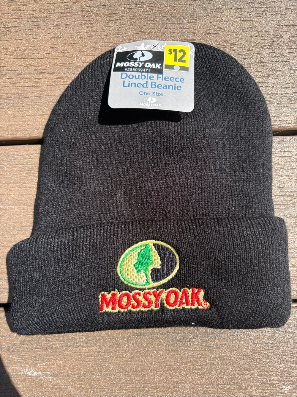 MOSSY OAK Double Fleece Lined Beanie Cap Black